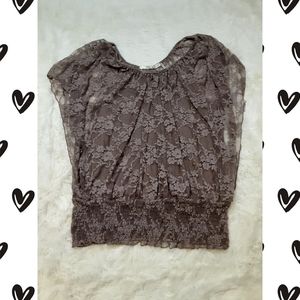 Lacey Brown short sleeve top with camisole 1X nwot
